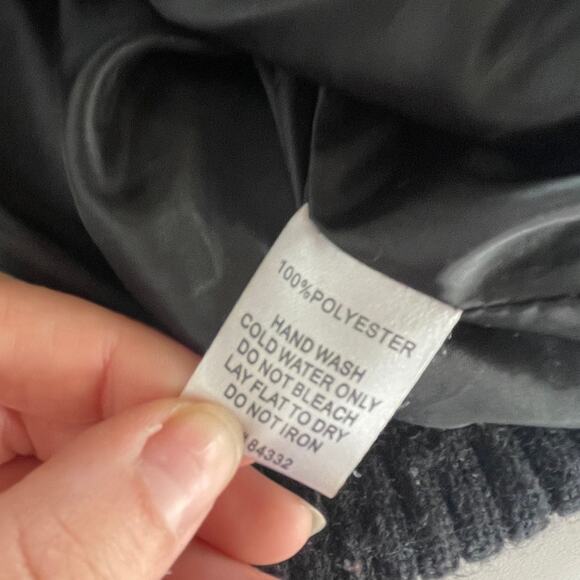 Rebecca Elliot Jacket Womens Small Black Faux Leather Asymmetrical Zip Rib Trim - Picture 4 of 8